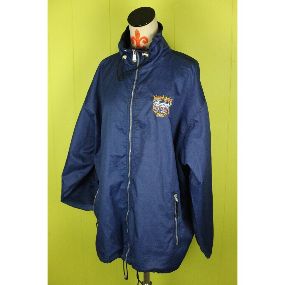 Vintage 2000 Nokia Sugar Bowl Mens Sz L Full Zip Textured Windbreaker Jacket EUC - Picture 3 of 12